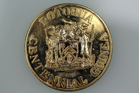 MP1980/2 ROTORUA CENTENARY SOUVENIR GUINEA MEDAL BRASS