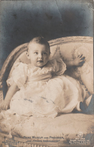 ROYALTY BABY PRINCE WILHELM VON PREUSSEN OF PRUSSIA 1907 REAL PHOTO POSTCARD