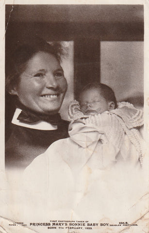 ROYALTY UK PRINCESS MARY WITH BONNIE BABY REAL PHOTO POSTCARD