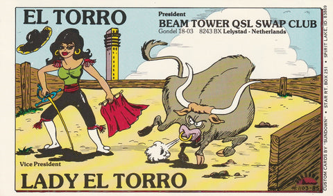 QSL LADY EL TORRO BULLFIGHTER POSTCARD