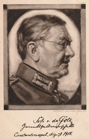 MILITARY WWI GERMAN GENERAL? ARTIST VON KARL BAUER POSTCARD