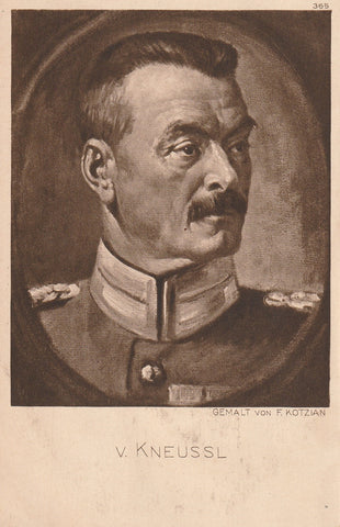 MILITARY WWI GERMAN GENERAL VON KNEUSSL ARTIST VON F KOTZAN POSTCARD