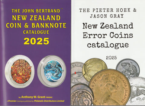 2025 NEW ZEALAND ERROR COINS CATALOGUE & JOHN BERTRAND COIN & BANKNOTE CATALOGUE