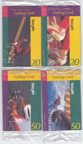 TELECOM 1ST INTERNATIONAL PREPAID PHONECARDS x 4