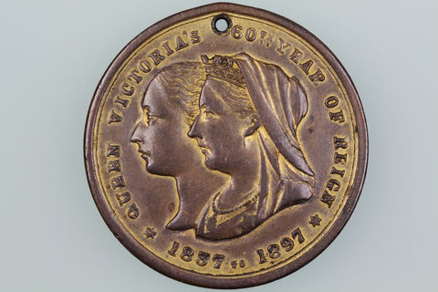 AUSTRALIA WAGGA WAGGA QUEEN VICTORIA 60TH JUBILEE 1897 MEDAL GILDED