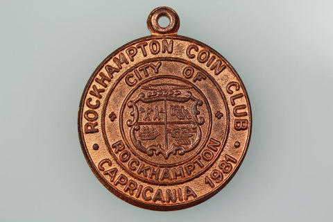 AUSTRALIA ROCKHAMPTON COIN CLUB CAPRICANIA 1981 MEDAL BRONZE