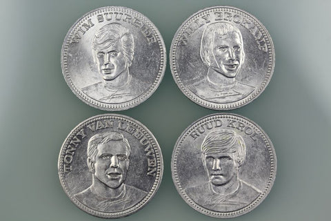 NETHERLANDS SHELL FOUR DUTCH FOOTBALL PLAYERS MEDALS 1970