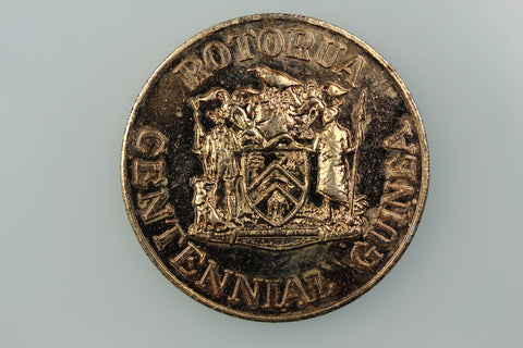 NZ ROTORUA CENTENNIAL GUINEA MEDAL 1980 MP1980/2 EXTREMELY FINE