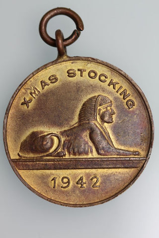 EGYPT WWII 1942 CHRISTMAS STOCKING GOOD LUCK MEDAL