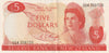 NZ KNIGHT 5 DOLLARS BANKNOTE ND(1975-77) P.165c gEF