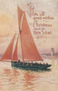 GB CHRISTMAS GREETINGS YACHTING POSTCARD