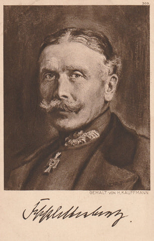 MILITARY WWI GERMAN GENERAL? ARTIST VON H KAUFFMAN POSTCARD