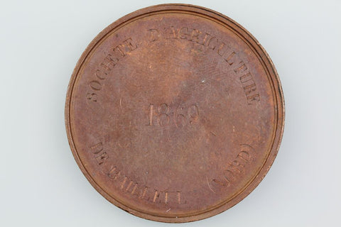 FRANCE BAILLEUL 1869 AGRICULTURAL SOCIETY MEDAL