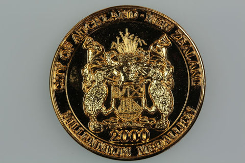 MP2000/8 AUCKLAND CITY COUNCIL MILLENIUM MEDALLION GILT