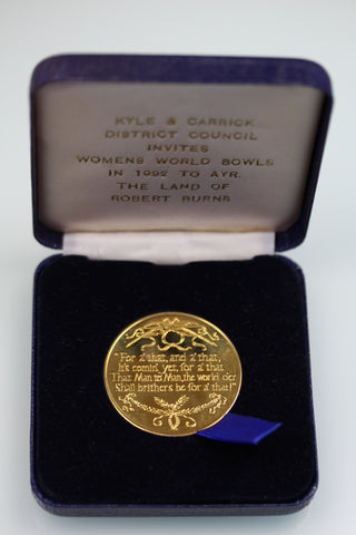 SCOTLAND 1992 KYLE & CARRICK D. COUNCIL WOMENS WORLD BOWLS MEDAL