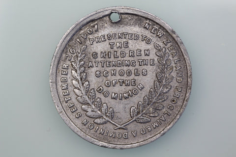 M1907/2 NZ DOMINION DAY SCHOOL CHILDREN MEDAL MAGNALIUM